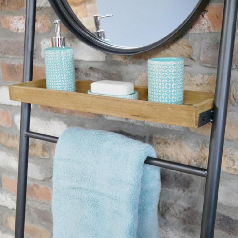 Shelves - Fir Wood - with Round - Mirror