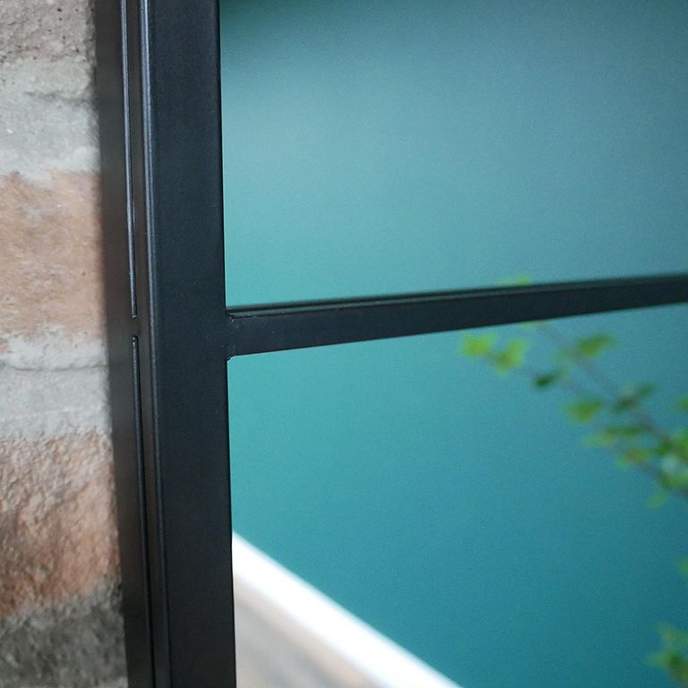 Wall Mirror - Industrial - Black Metal - Large