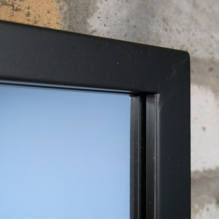 Wall Mirror - Industrial - Black Metal - Wide - Large - 4 Panel