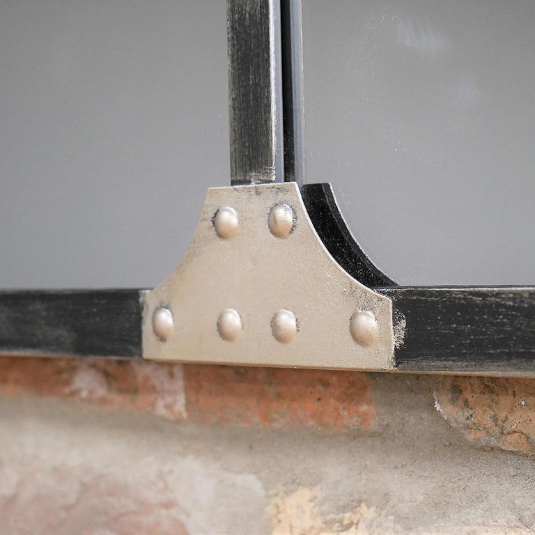 Wall Mirror - Industrial Style - Black - Metal - Large