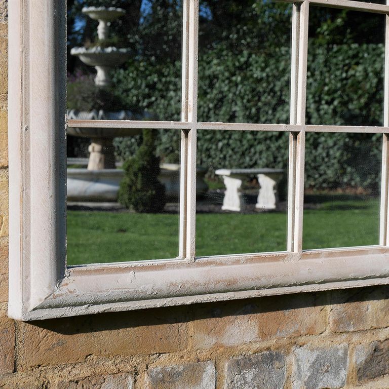 Garden Mirror - Rustic - Cream Metal - Arch - Garden