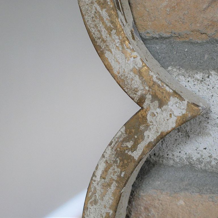 Wall Mirror - Rustic - White Metal