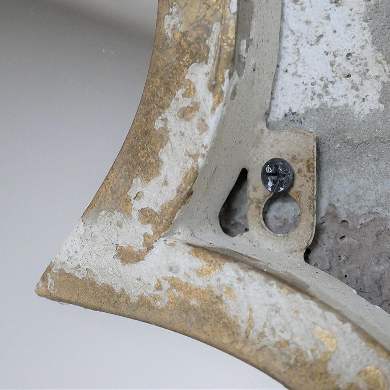 Wall Mirror - Rustic - White Metal