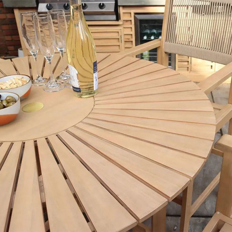 Roma Sunray Garden Round High Bar Set - 4 Seater - Rope Bar Stools