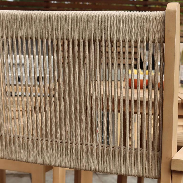 Roma Sunray Garden Round High Bar Set - 4 Seater - Rope Bar Stools