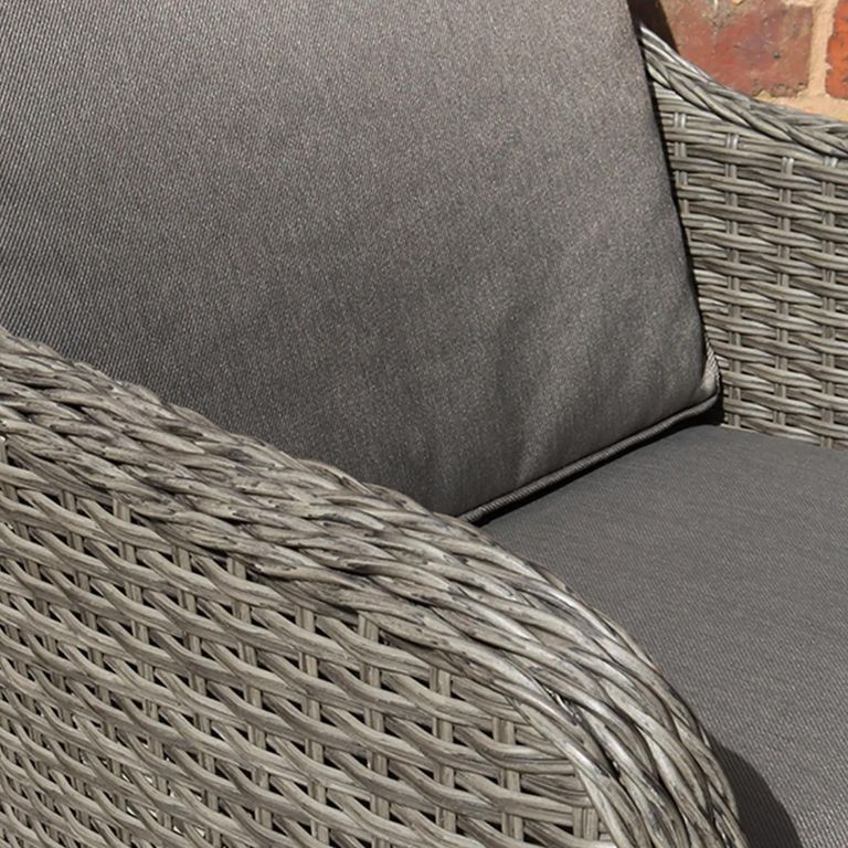 Paris Garden Bistro Set - 2 Seater - 75cm - Round - Grey - Rattan - 2 Imperial Chairs