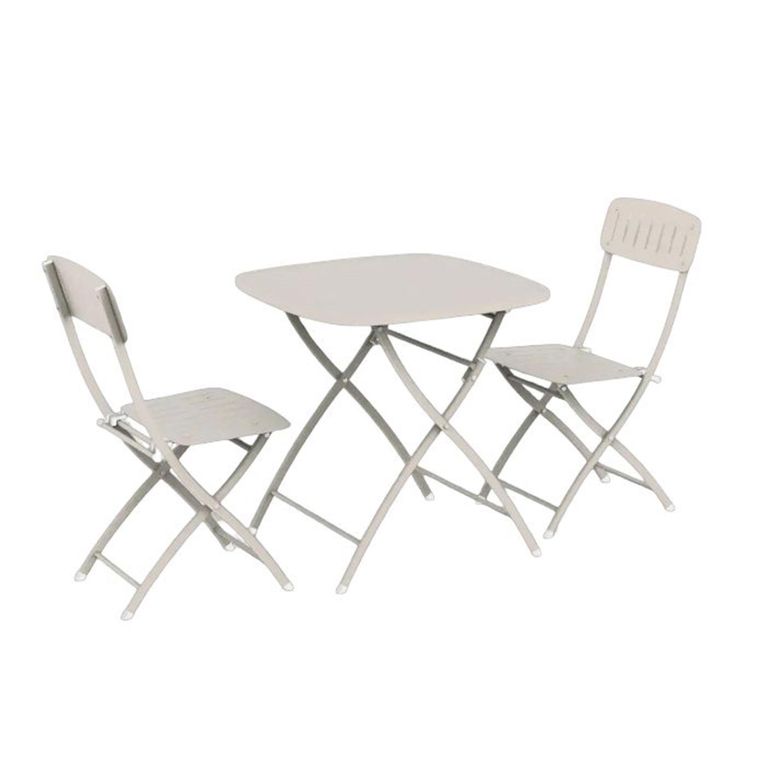 Venice Bistro Set - 2 Seater - 70cm - Square - Champagne Metal