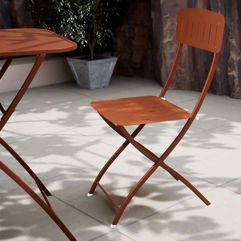 Venice Bistro Set - 2 Seater - 70cm - Square - Cayenne Orange Metal