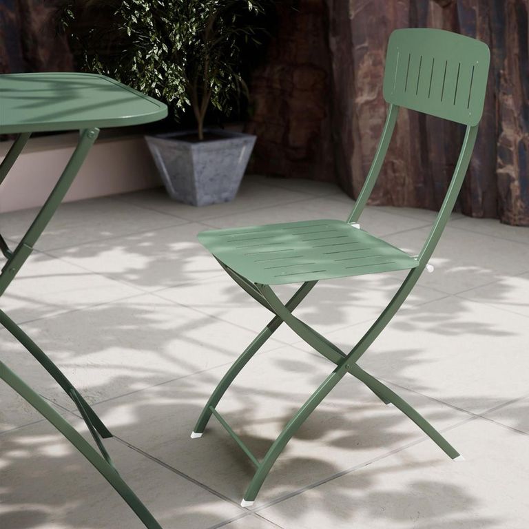 Venice Bistro Set - 2 Seater - 70cm - Square - Moss Green Metal