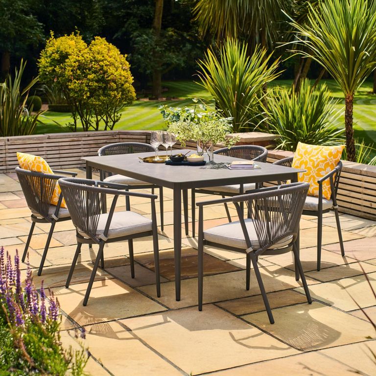 Kyoto Garden Dining Set - 6 Seater - 180cm - Ceramic - 6 Chairs