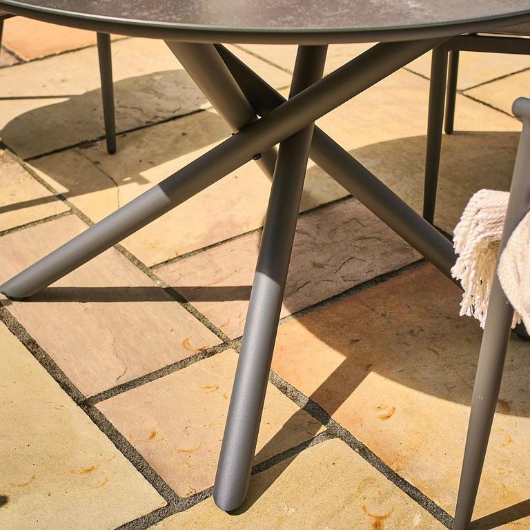 Kyoto Garden Dining Set - 4 Seater - 110cm - Round - Ceramic - 4 Chairs