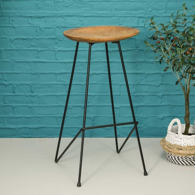 Belfort Set of 2 Teak Wood Counter Stool