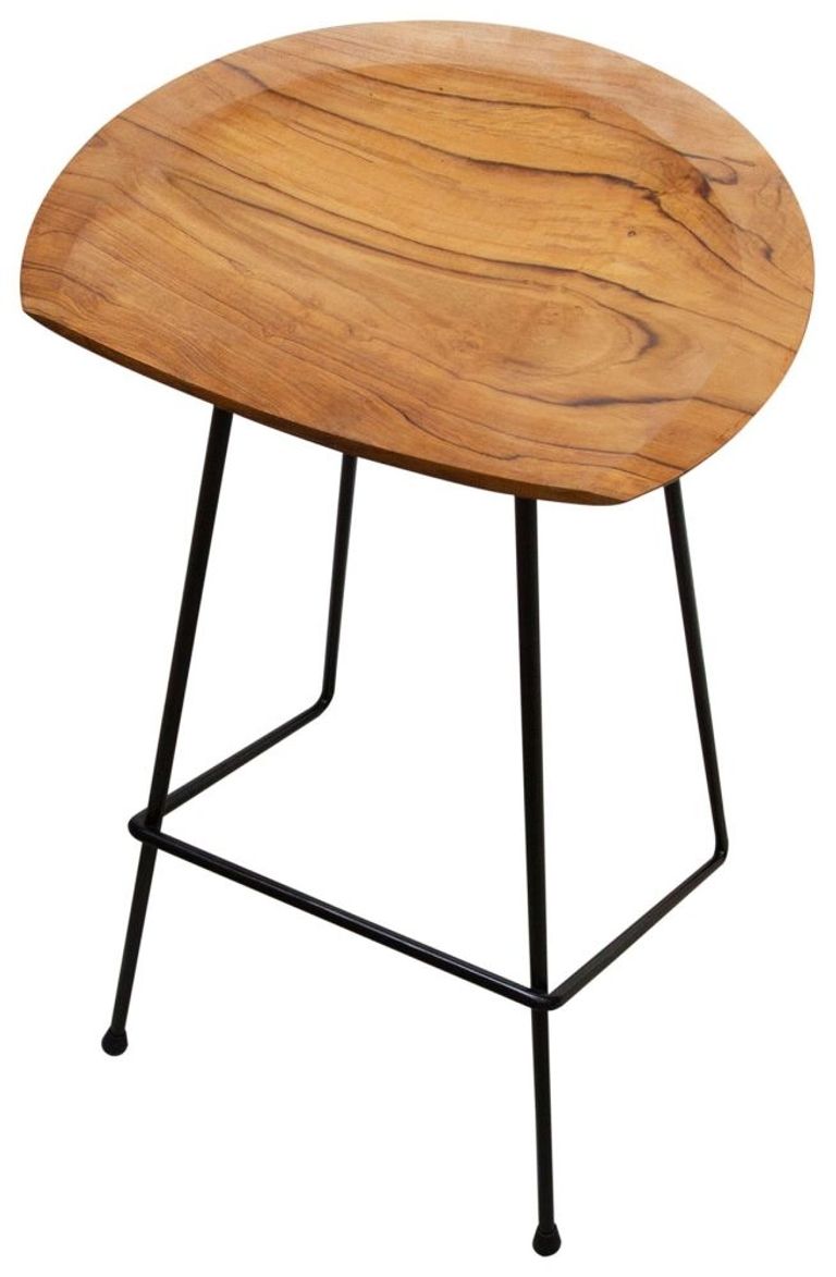 Belfort Set of 2 Teak Wood Counter Stool