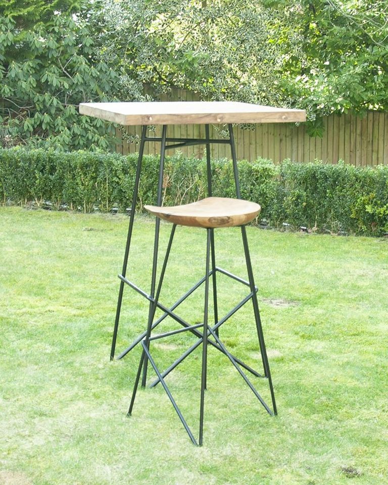 Belfort Set of 2 Teak Wood Counter Stool