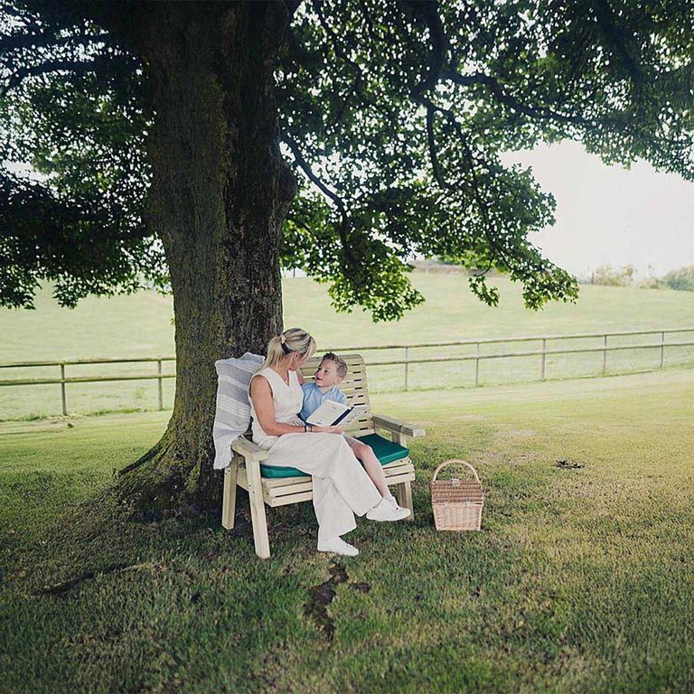 Churnet Valley Ergonomic Redwood 2 Seater Garden Bench