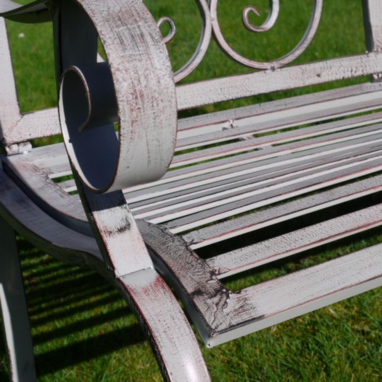Garden Bench - Antique Grey Metal