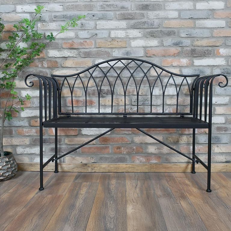 Garden Bench - Black Metal