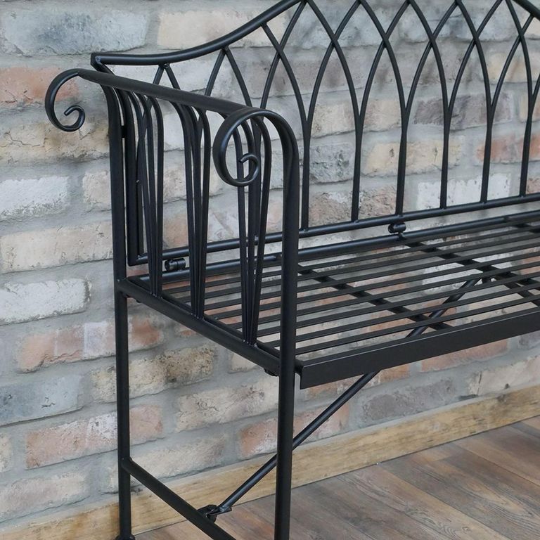 Garden Bench - Black Metal