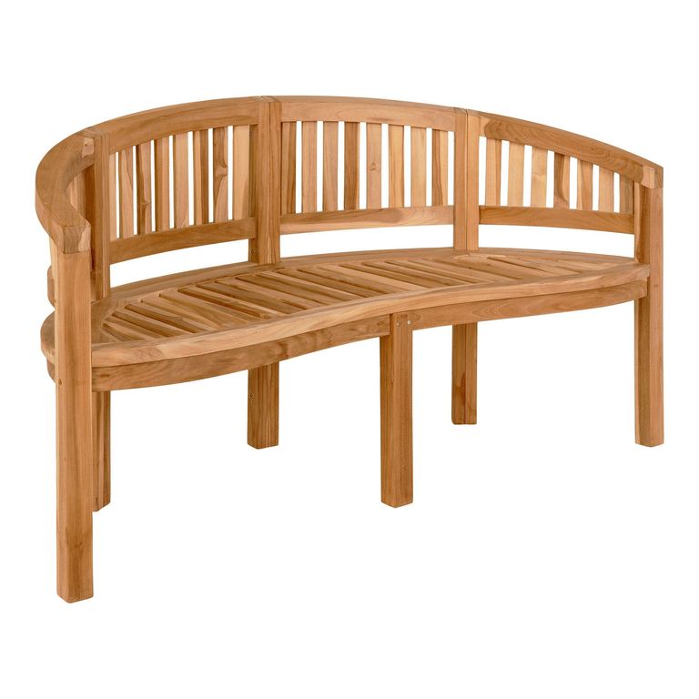 Boca Garden Bench - with Back - Natural - Teak Wood