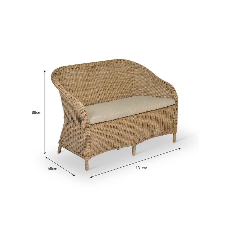 Brayford Outdoor Bench Natural Rattan