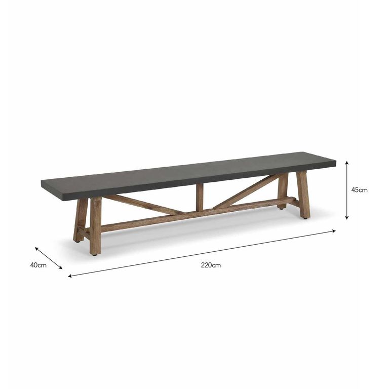 Chilford Outdoor Bench Small Grey Slate