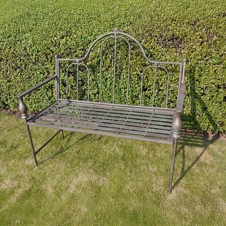 Garden Bench - Grey Metal