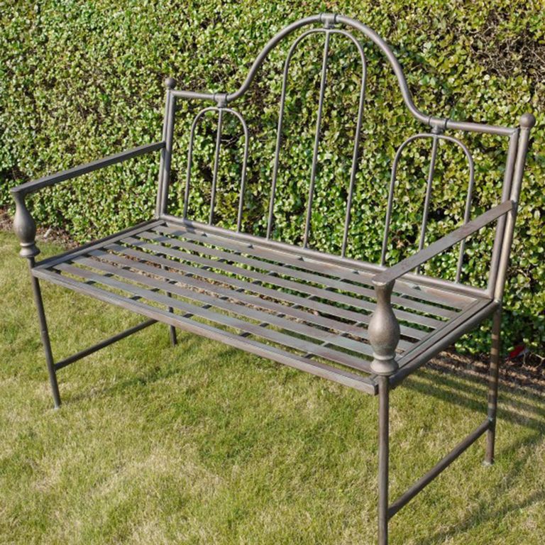 Garden Bench - Grey Metal