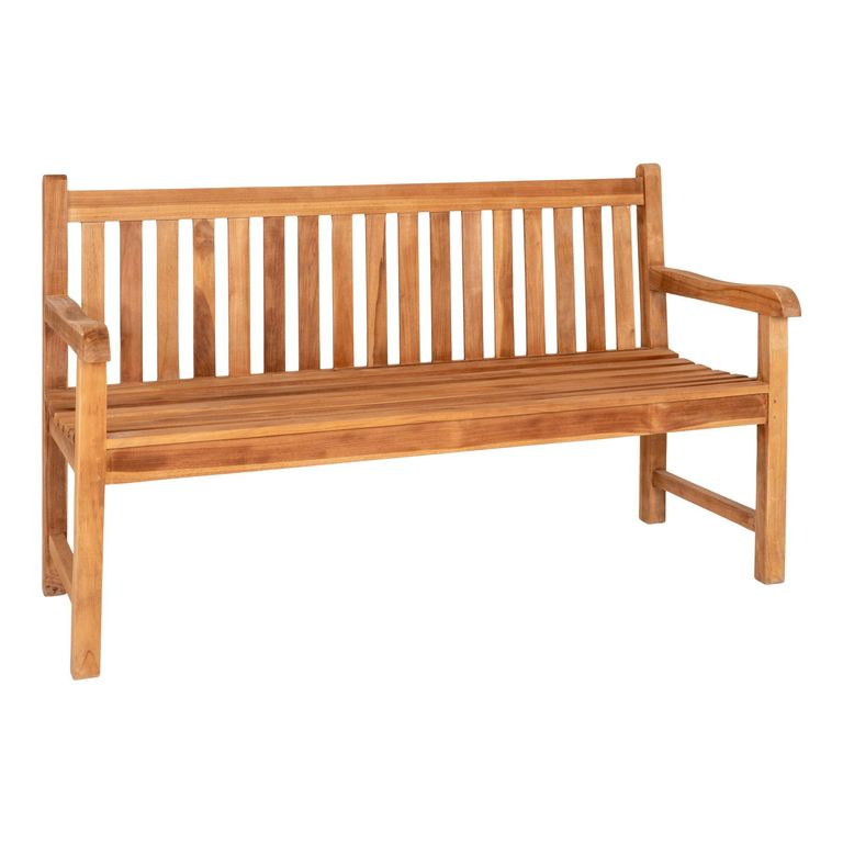 Keota Garden Bench - with Back - Natural - Teak Wood