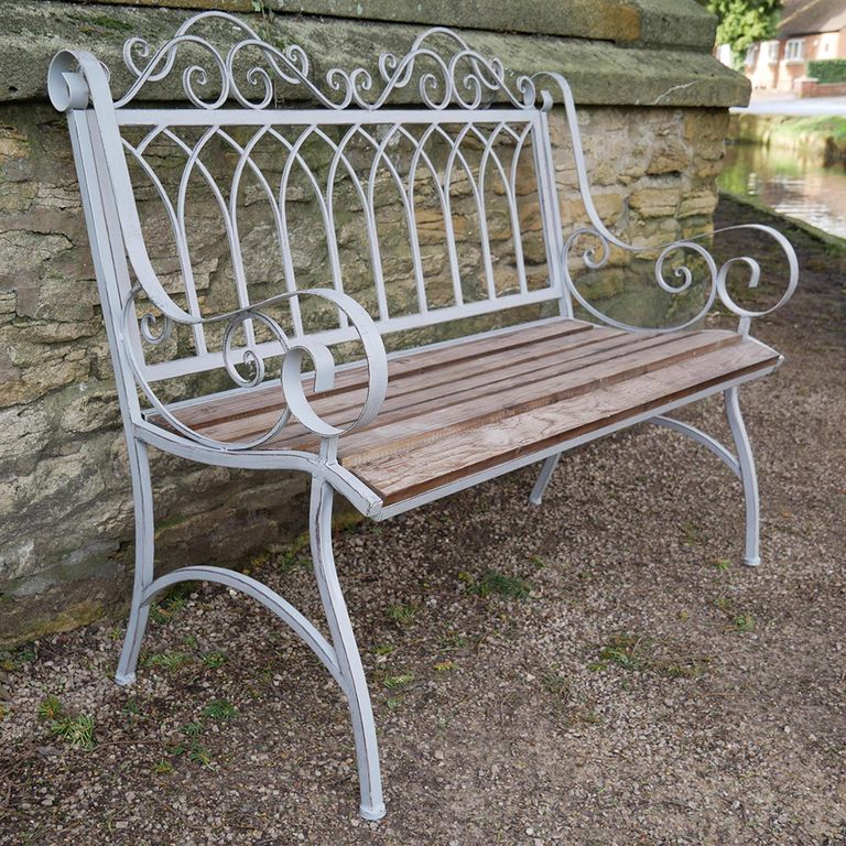 Garden Bench - Lincoln - Antique Grey and Fir Wood