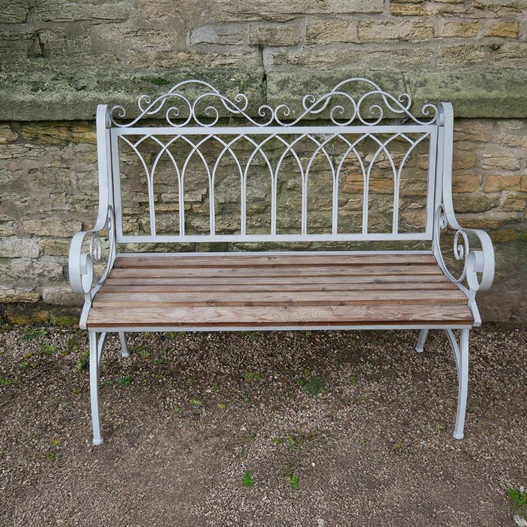 Garden Bench - Lincoln - Antique Grey and Fir Wood