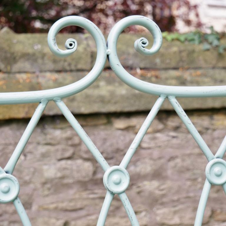Garden Bench - Pistachio Button Green Metal