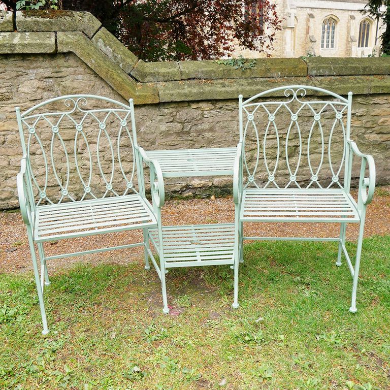 Garden Bench - Pistachio Lovers Green Metal