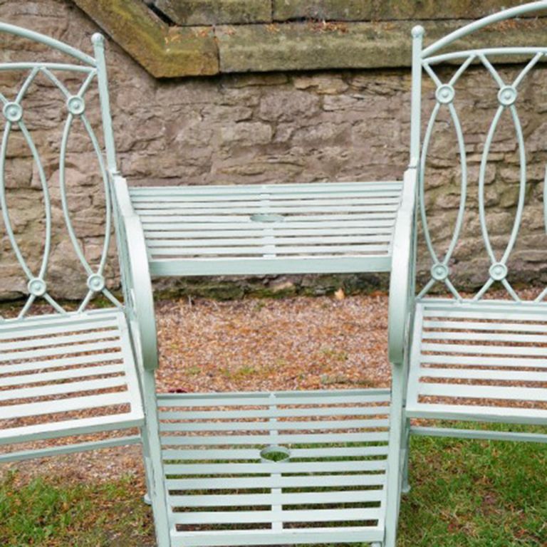 Garden Bench - Pistachio Lovers Green Metal