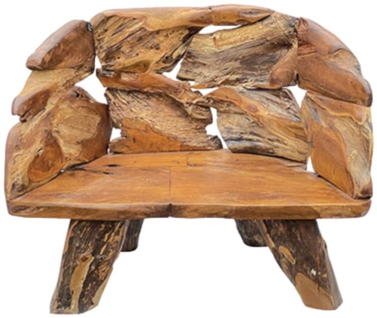 Teak Root Branch Bench - Medium - with Back