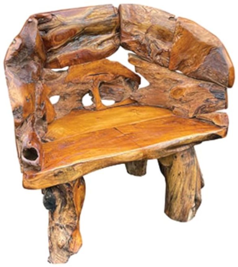 Teak Root Branch Bench - Small - with Back