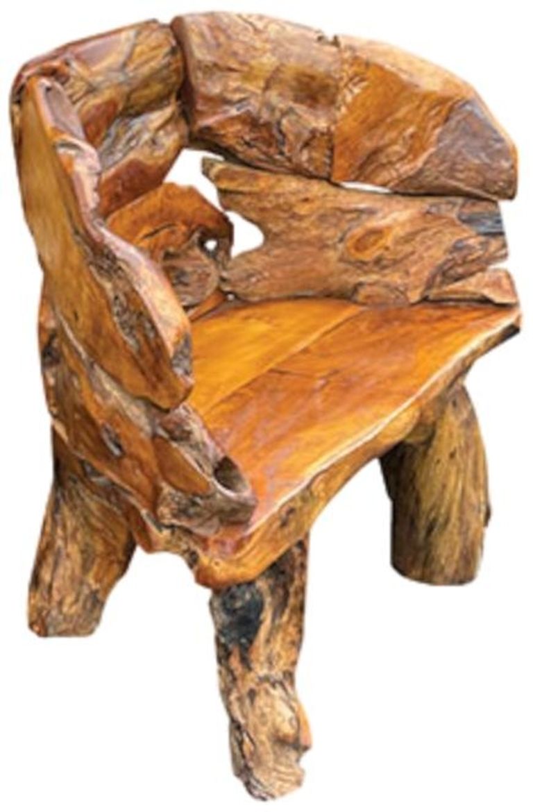 Teak Root Branch Bench - Small - with Back
