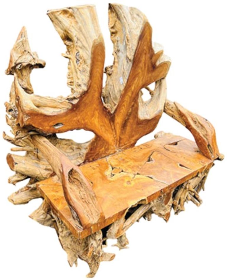 Teak Root Bench - King - with Back