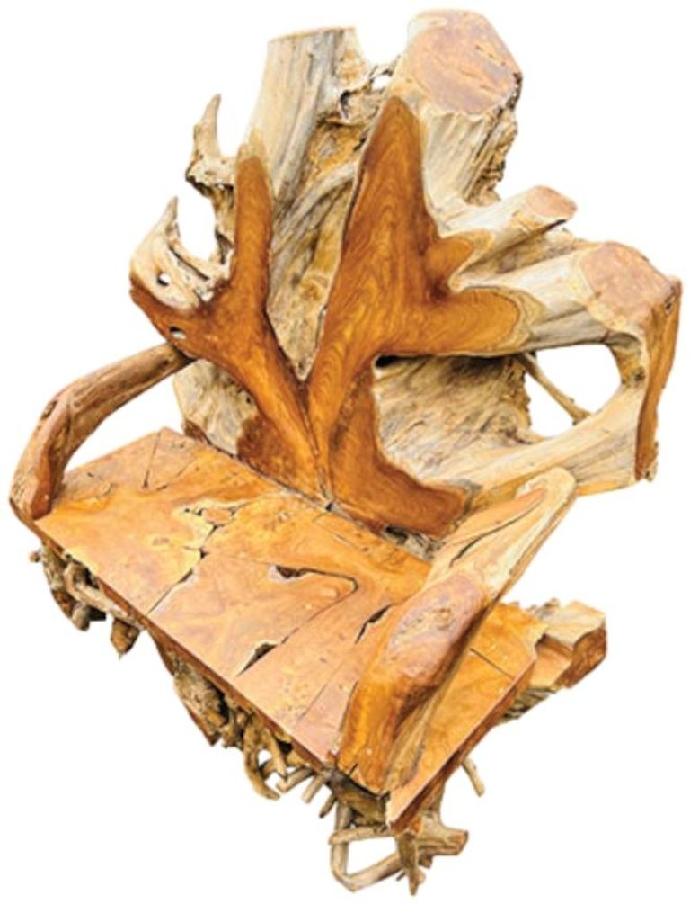Teak Root Bench - King - with Back