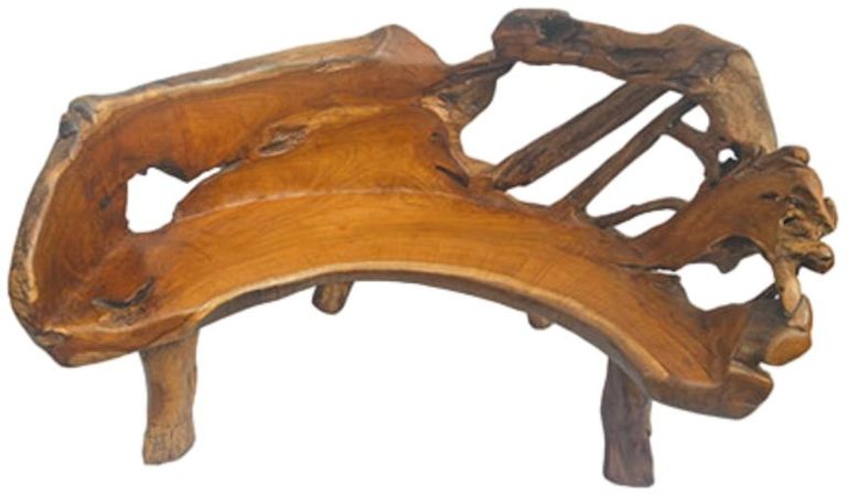 Teak Root Bench - Large - with Back