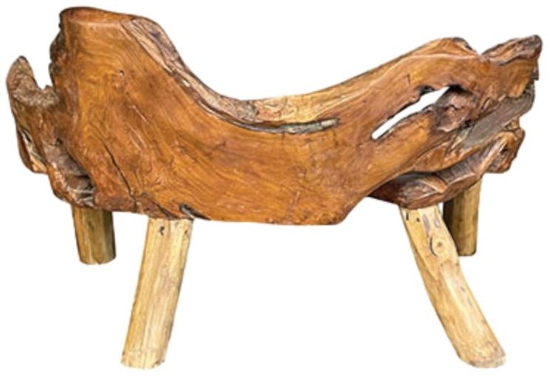 Teak Root Bench - Medium - with Back