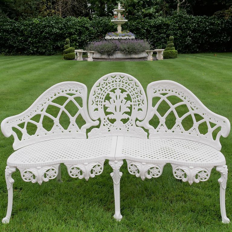 Garden Bench - White Aluminium