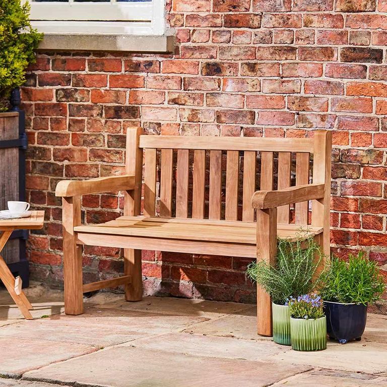 Windsor Outdoor Teak Bench 2 Seater 120cm
