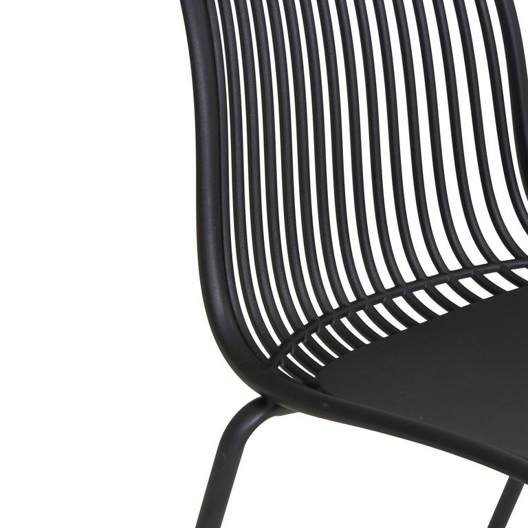 Branson Dining Chair - Set of 4 - Black Metal