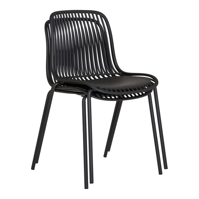 Branson Dining Chair - Set of 4 - Black Metal