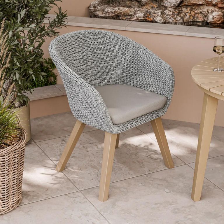 Roma Garden Dining Chairs - Set of 2 - Sol Grey Rattan