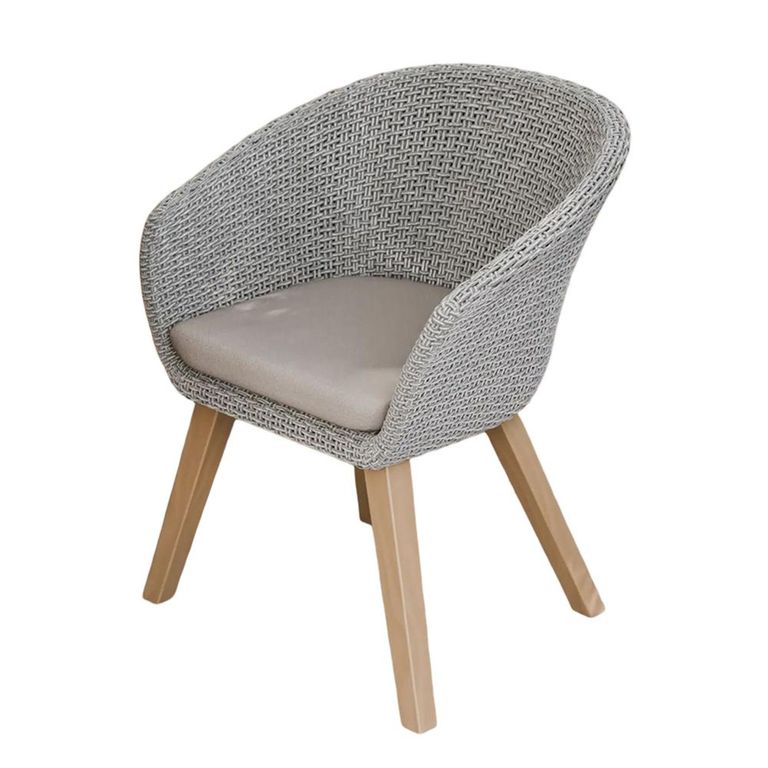 Roma Garden Dining Chairs - Set of 2 - Sol Grey Rattan