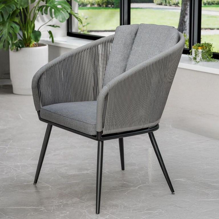 Aspen Garden Dining Chairs - Grey Rope