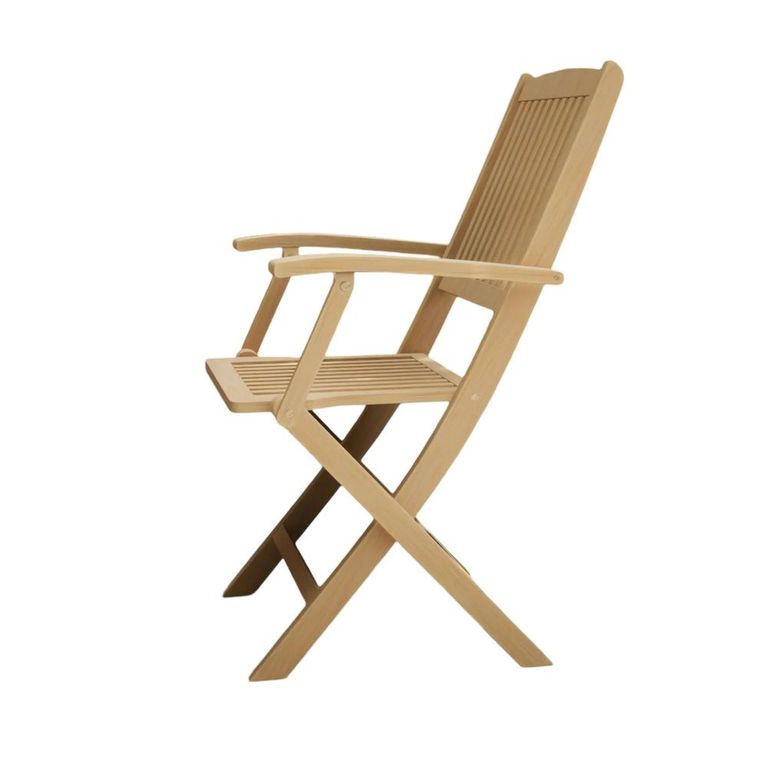 London Garden Folding Dining Armchairs - Set of 2 - Acacia Wood