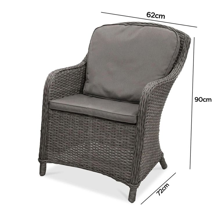 Paris Garden Dining Chairs - Set of 2 - Imperial - Grey - Rattan