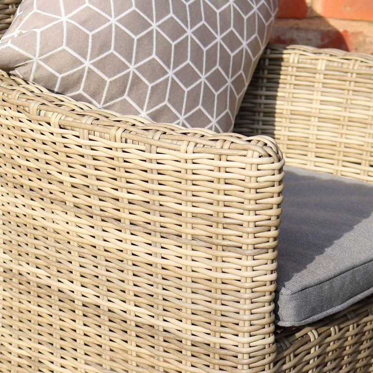 Wentworth Garden Dining Chairs - Set of 2 - Carver - Beige - Rattan